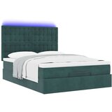  Otomanska postelja z vzmetnicami & LEDs temno zelena 140x200cm, (22011645) | Shoptok.si