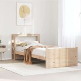  Posteljni okvir z vzglavjem bel 75x190 cm trdna borovina, (21304310) | Shoptok.si