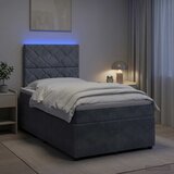  LED okvir za krevet s madracem Tamnosiva 120 x 190 cm Baršun | shoptok.hr