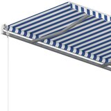 vidaXL tenda na ručno uvlačenje sa stupovima 3 x 2,5 m plavo-bijela | shoptok.hr