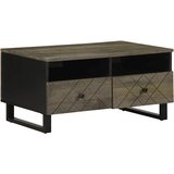 vidaXL Klubska mizica črna 80x54x40 cm trden mangov les | Shoptok.si