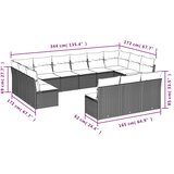  13-dijelni set vrtnih sofa od poliratana s jastucima sivi | shoptok.hr