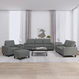 The Living Store Sedežna garnitura 4-delna temno sivo blago - Sedežna Garnitura, (21474785) | Shoptok.si