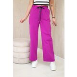 Kesi Włoski Punto pants with wide legs dark purple | shoptok.hr