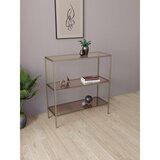 Hanah home trospratna metalna konzola sa staklenim policama 100 × 85 × 30 cm, antik ram, bronzano staklo Cene