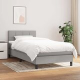  Box spring postelja z vzmetnico svetlo siva 80x200 cm blago, (20725776) Cene