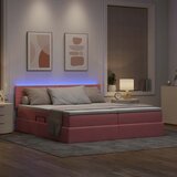  LED krevet za pohranu s madracem Ružičasta 200 x 200 cm Baršun | shoptok.hr