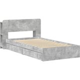  Okvir kreveta s pohranom s ladicama Betonska siva 100 x 200 cm | shoptok.hr