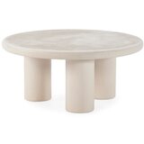 MOME Kremno bela okrogla klubska mizica v kamnitem dekorju ø 80 cm Iriel – | Shoptok.si