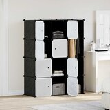  Modularni ormar s 9 odjeljaka 109x36,5x143 cm crno-bijeli | shoptok.hr