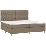  box spring s madracem LED smeđesivi 200x200 cm tkanina | shoptok.hr