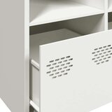 vidaXL Komoda bela 135x39x73,5 cm hladno valjano jeklo | Shoptok.si