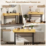  Konzolni stolić uski stolić za hodnik s 2 ladice metalni okvir za hodnik 110 x 35 x 76 5 cm prirodna završna obrada | shoptok.hr