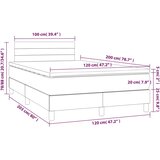  Krevet s oprugama i madracem smeđesivi 120 x 200 cm od tkanine | shoptok.hr