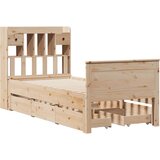 vidaXL Knjižna postelja brez vzmetnice bela 75x190 cm trdna borovina | Shoptok.si