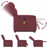  Električni masažni naslonjač na podizanje od tkanine boja vina | shoptok.hr