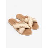 Shelvt Beige women's braided flip-flops | shoptok.hr