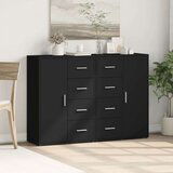 vidaXL Komoda 2 kosa črna 60x31x84 cm inženirski les | Shoptok.si