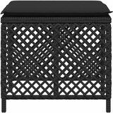 Vrtni stolci s jastucima 4 kom crni 41x41x36 cm od poliratana | shoptok.hr