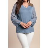 Fenzy Plus Size Bluza S Ukrasnim Detaljima, Plava | shoptok.hr