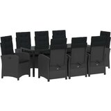  9-dijelni Vrtni Set s Jastucima Crni Poliratan | shoptok.hr