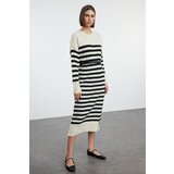 Trendyol Stone Maxi Knit Striped Dress Cene