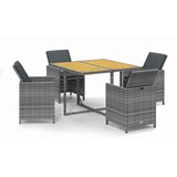  5-dijelni vrtni blagovaonski set od poliratana sivi Siva 109 cm table length | shoptok.hr