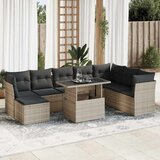 Maison Chic Seti vrtnega pohištva - Vrtna garnitura - Vrtni pohištvo set 9-delna z blazinami sv. siv poli ratan, (21806477) | Shoptok.si
