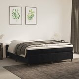 vidaXL Box spring postelja z vzmetnico črna 180x200 cm žamet Cene