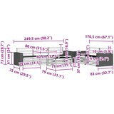  Set vanjskih sofa 6 kom. Prirodna Čvrsto drvo akacije Smeđa | shoptok.hr