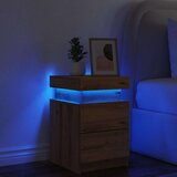vidaXL Noćni ormarić s LED boja hrasta 35x39x55 cm konstruirano drvo | shoptok.hr