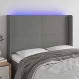 vidaXL LED uzglavlje tamnosivo 147 x 16 x 118/128 cm od tkanine Cijene