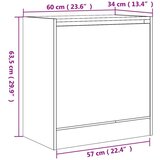 Ormarić za cipele boja hrasta 60x34x63 5 cm konstruirano drvo | shoptok.hr