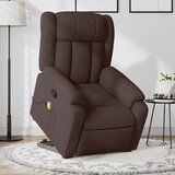 Maison Chic masažni naslanjač - Relax naslanjač s funkcijo vstajanja temno rjavo blago, (22061907) | Shoptok.si