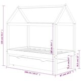  Okvir za dječji krevet s ladicom tamnosivi 80 x 160 cm borovina | shoptok.hr