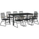  Vrtna garnitura - 9-dijelni vrtni blagovaonski set od PVC ratana crni - 9 | shoptok.hr
