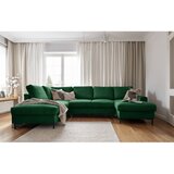 Miuform Tamno zelena sklopiva kutna garnitura od samta (s lijevim kutom) Lofty Lilly – | shoptok.hr