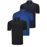 Dewberry TRIPLE SET T8586 MEN'S T-SHIRT-BLACK-NAVY-SAKS | Shoptok.si