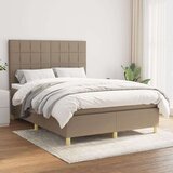  Box spring postelja z vzmetnico taupe 140x190 cm blago, (20895816) Cene