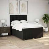vidaXL Krevet s oprugama i madracem crni 160x200 cm od tkanine | shoptok.hr
