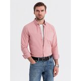 Ombre Men's REGULAR FIT cotton shirt with pocket - pink | Eponuda.ba