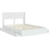  Krevetna konstrukcija s pohranom i uzglavljem Bijela 140 x 190 cm | Shoptok.si
