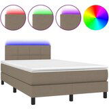  Box spring postelja z vzmetnico LED taupe 120x190 cm blago | Shoptok.si