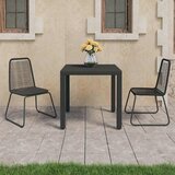  3-dijelni vrtni blagovaonski set od PVC ratana crni Crna Dužina stola 79 cm | shoptok.hr