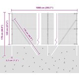 vidaXL varjen žični set z 7 stebri 1.2x10 m galvanizirano jeklo | Shoptok.si