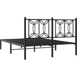  Metalni okvir za krevet s uzglavljem crni 140x190 cm | shoptok.hr