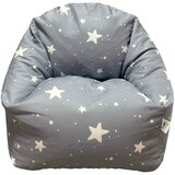 Ginger Home Детски Пуф Кресло Little Stars, 100% Памук, Сив Барбарон Със Звезди, 55x44x55 см Cijene