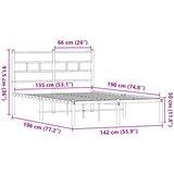 Metalni okvir kreveta bez madraca boja hrasta 135x190 cm | shoptok.hr