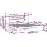 vidaXL Krevet s regalom z knjige bez madraca bijeli 180x200cm borovina | shoptok.hr