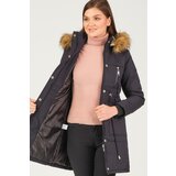 PLAIN DARK BLUE Z6711 DEWBERRY CREMONA WOMEN COAT Cene